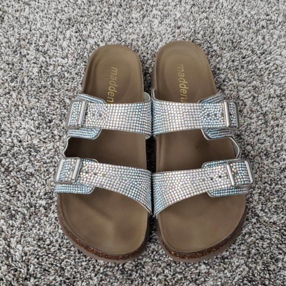 Madden NYC Sparkly Faux Birkenstocks Sandals